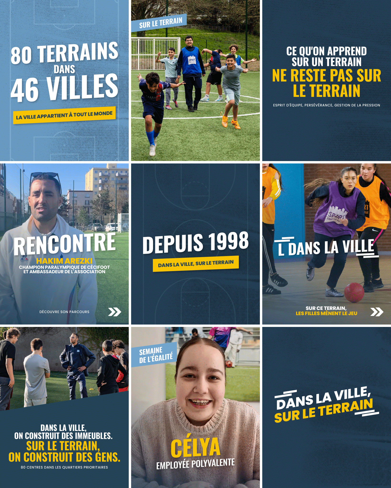 Grille proposition Instagram Sport dans la Ville